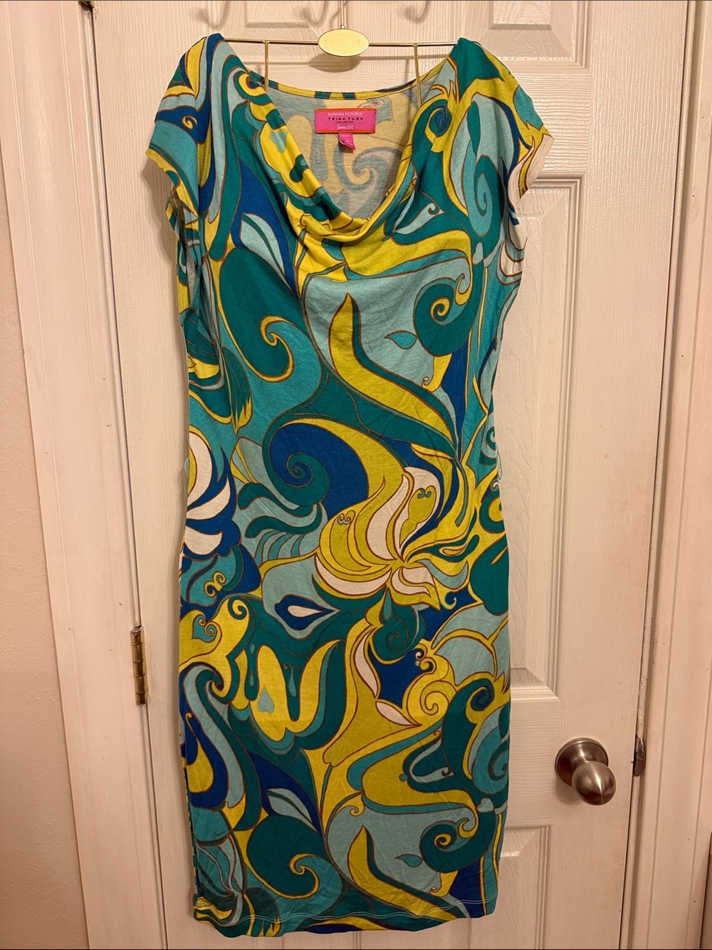 Trina Turk-Banana Republic Cowl Neck Midi 70% Silk Dress